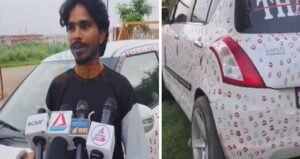 प्रेमिका के 3400 किस मार्क वाली कार Viral, पुलिस ने 5500 रु का चालान काटा